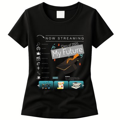 Now Streaming Class Of 2025 Graduation High School Graduate .Png Womens T-Shirt