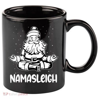 Namasleigh Santa Claus Namaste Yoga Cool Gift 11oz C Handle Ceramic Mug