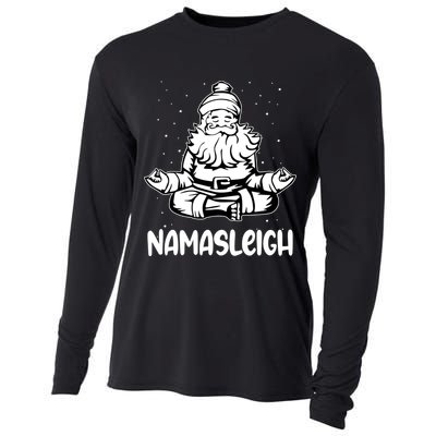 Namasleigh Santa Claus Namaste Yoga Cool Gift Cooling Performance Long Sleeve Crew