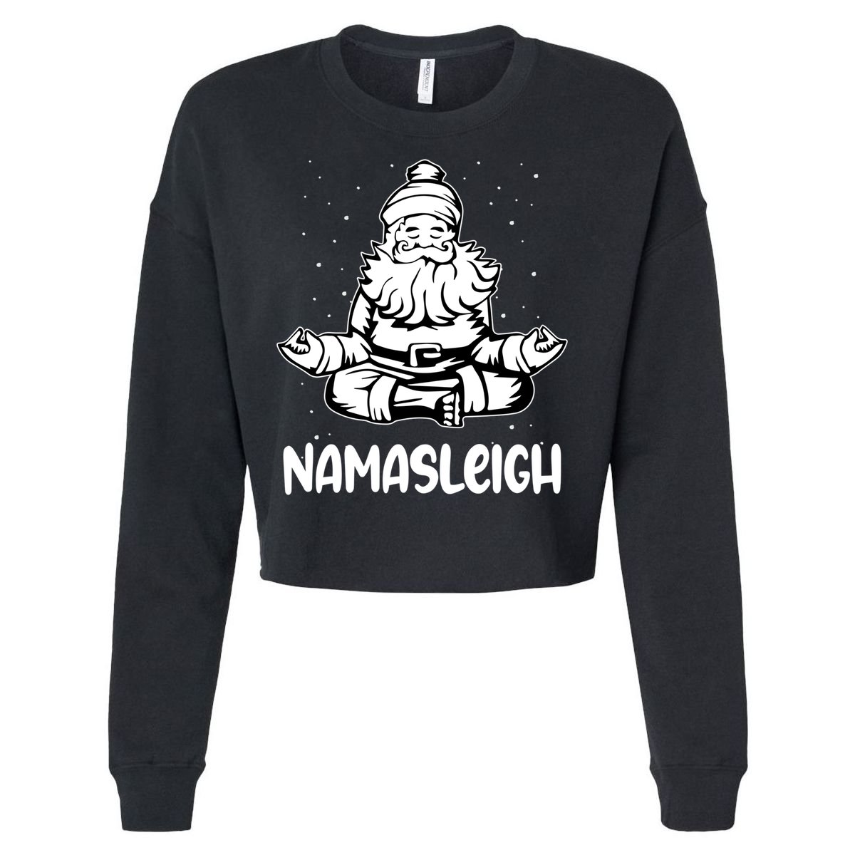 Namasleigh Santa Claus Namaste Yoga Cool Gift Cropped Pullover Crew