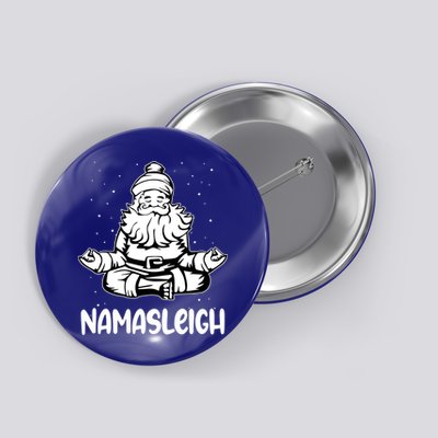 Namasleigh Santa Claus Namaste Yoga Cool Gift Button