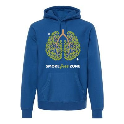 No Smoking Cute Gift Smoke Free Zone For World No Tobacco Day Gift Premium Hoodie