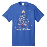 Nurse Stethoscope Christmas Tree Ornat Lights Funny Gift Tall T-Shirt