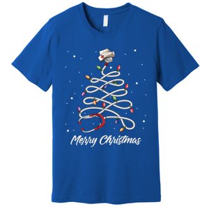 Nurse Stethoscope Christmas Tree Ornat Lights Funny Gift Premium T-Shirt