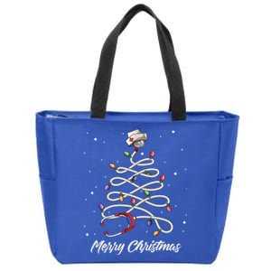 Nurse Stethoscope Christmas Tree Ornat Lights Funny Gift Zip Tote Bag