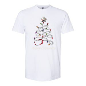 Nurse Stethoscope Christmas Tree Ornat Lights Funny Gift Softstyle CVC T-Shirt