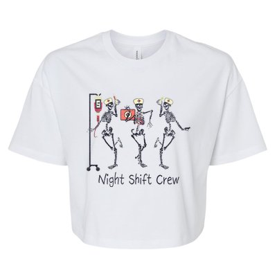 Night Shift Crew Funny Nurse Skeleton Great Gift Bella+Canvas Jersey Crop Tee