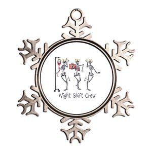 Night Shift Crew Funny Nurse Skeleton Great Gift Metallic Star Ornament