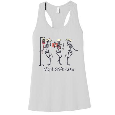 Night Shift Crew Funny Nurse Skeleton Great Gift Women's Racerback Tank