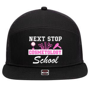 Next Stop Cosmetology School Graduation Cosmetology Student 7 Panel Mesh Trucker Snapback Hat