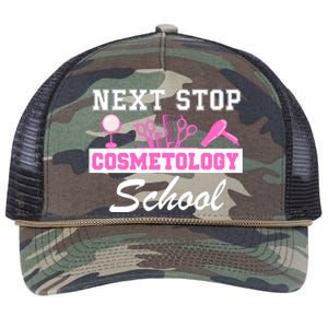 Next Stop Cosmetology School Graduation Cosmetology Student Retro Rope Trucker Hat Cap