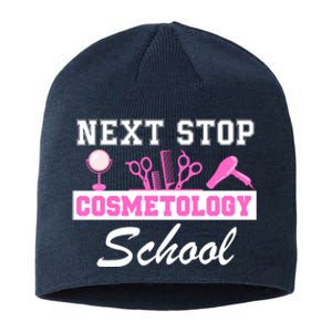 Next Stop Cosmetology School Graduation Cosmetology Student Sustainable Beanie