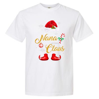 Nana Santa Claus Matching Family Group Christmas Pajama Funny Gift Garment-Dyed Heavyweight T-Shirt