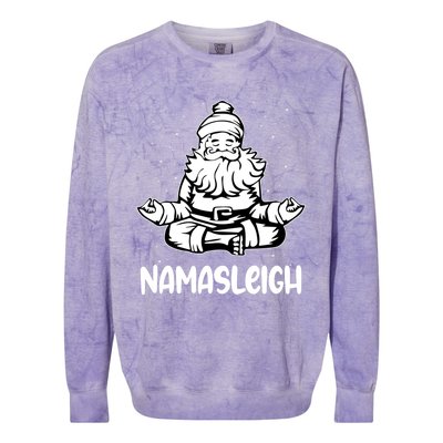 Namasleigh Santa Claus Namaste Yoga Gift Colorblast Crewneck Sweatshirt