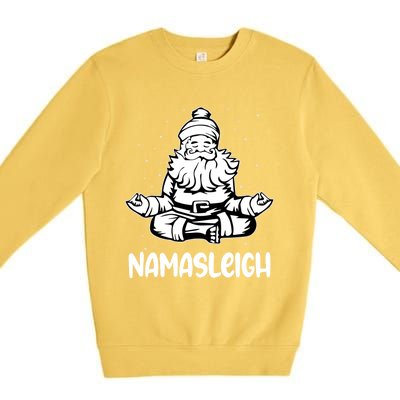 Namasleigh Santa Claus Namaste Yoga Gift Premium Crewneck Sweatshirt