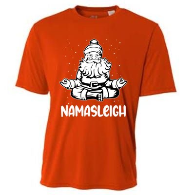 Namasleigh Santa Claus Namaste Yoga Gift Cooling Performance Crew T-Shirt