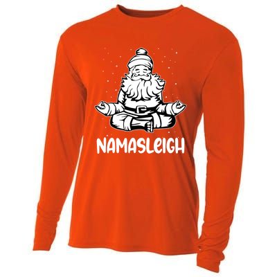 Namasleigh Santa Claus Namaste Yoga Gift Cooling Performance Long Sleeve Crew