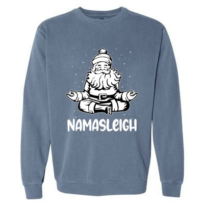 Namasleigh Santa Claus Namaste Yoga Gift Garment-Dyed Sweatshirt