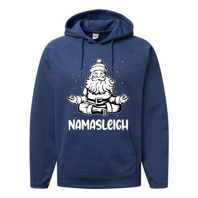 Namasleigh Santa Claus Namaste Yoga Gift Performance Fleece Hoodie