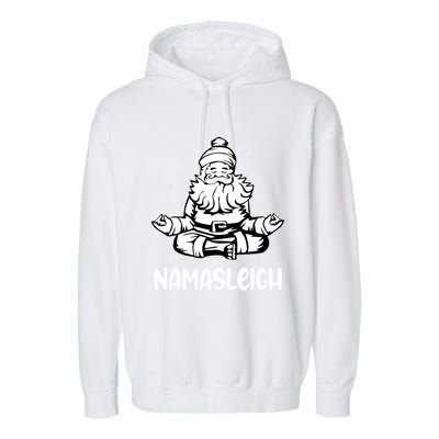 Namasleigh Santa Claus Namaste Yoga Gift Garment-Dyed Fleece Hoodie