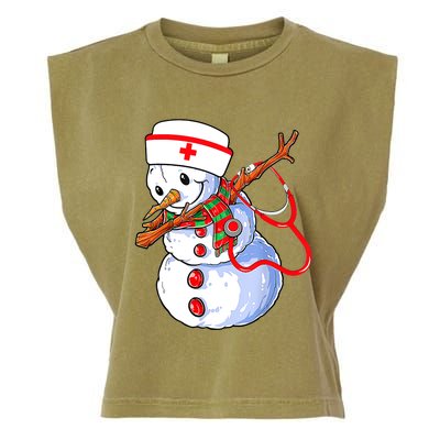 Nurse Snowman Christmas Themed Gift Future Nurses Garment-Dyed Women's Muscle Tee