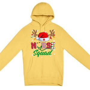 Nurse Squad Christmas Xmas Reindeer Santa Rn Cna Icu Scurb Cute Gift Premium Pullover Hoodie