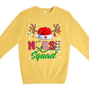 Nurse Squad Christmas Xmas Reindeer Santa Rn Cna Icu Scurb Cute Gift Premium Crewneck Sweatshirt