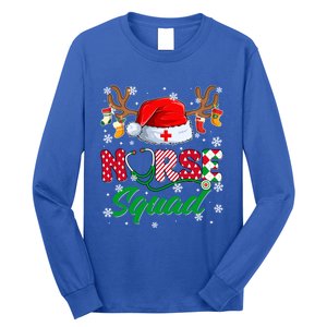 Nurse Squad Christmas Xmas Reindeer Santa Rn Cna Icu Scurb Cute Gift Long Sleeve Shirt