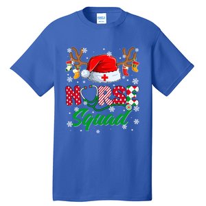 Nurse Squad Christmas Xmas Reindeer Santa Rn Cna Icu Scurb Cute Gift Tall T-Shirt