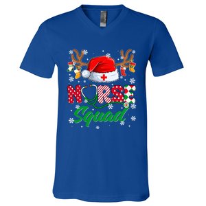 Nurse Squad Christmas Xmas Reindeer Santa Rn Cna Icu Scurb Cute Gift V-Neck T-Shirt