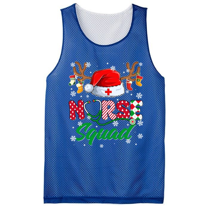 Nurse Squad Christmas Xmas Reindeer Santa Rn Cna Icu Scurb Cute Gift Mesh Reversible Basketball Jersey Tank