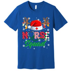 Nurse Squad Christmas Xmas Reindeer Santa Rn Cna Icu Scurb Cute Gift Premium T-Shirt