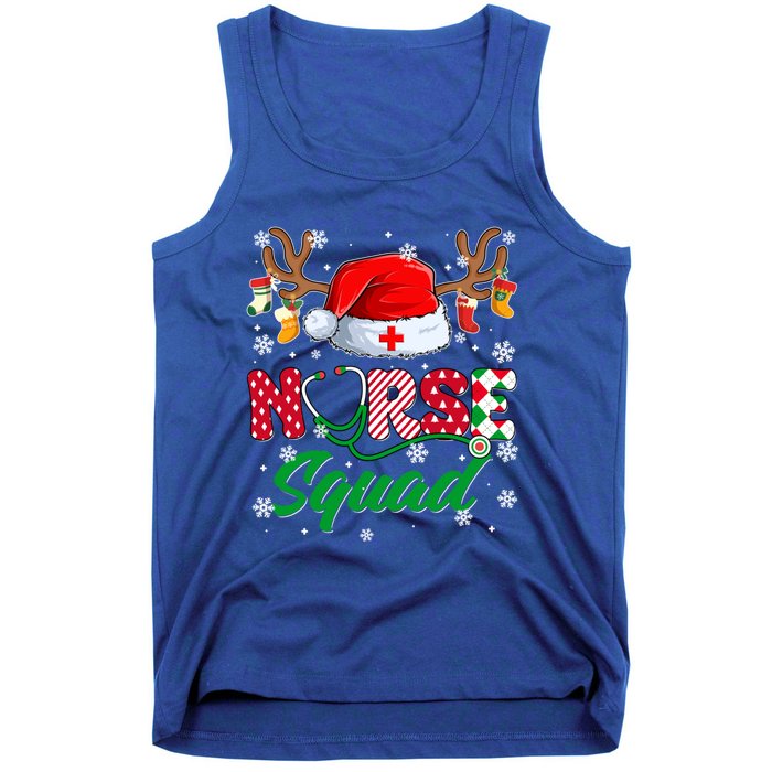 Nurse Squad Christmas Xmas Reindeer Santa Rn Cna Icu Scurb Cute Gift Tank Top