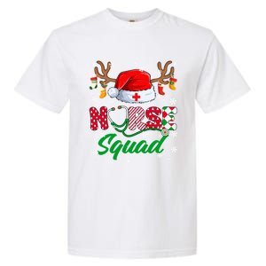 Nurse Squad Christmas Xmas Reindeer Santa Rn Cna Icu Scurb Cute Gift Garment-Dyed Heavyweight T-Shirt