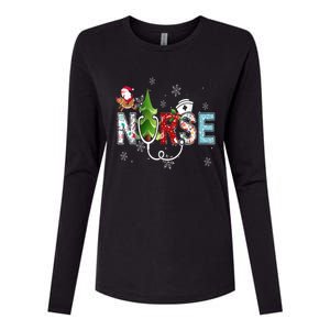 Nurse Stethoscope Christmas Tree Ornats Decor Gift Cute Gift Womens Cotton Relaxed Long Sleeve T-Shirt