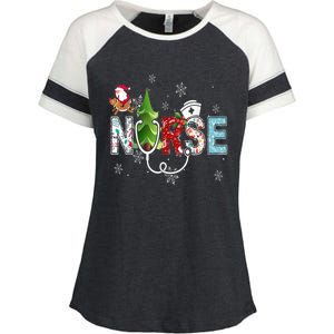 Nurse Stethoscope Christmas Tree Ornats Decor Gift Cute Gift Enza Ladies Jersey Colorblock Tee