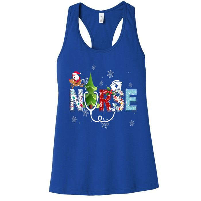 Nurse Stethoscope Christmas Tree Ornats Decor Gift Cute Gift Women's Racerback Tank