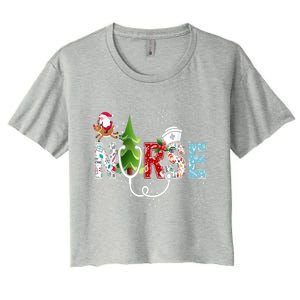 Nurse Stethoscope Christmas Tree Ornats Decor Gift Cute Gift Women's Crop Top Tee