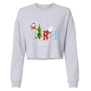 Nurse Stethoscope Christmas Tree Ornats Decor Gift Cute Gift Cropped Pullover Crew