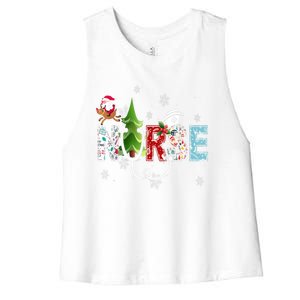 Nurse Stethoscope Christmas Tree Ornats Decor Gift Cute Gift Women's Racerback Cropped Tank