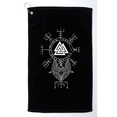 Norse Symbol Celtic Compass Vegvisir Viking Valknut Platinum Collection Golf Towel