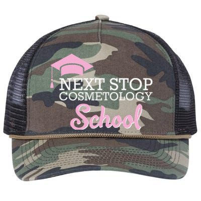 Next Stop Cosmetology School Future Cosmetologist Retro Rope Trucker Hat Cap