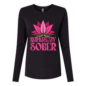 Namastay Sober Celebrate Sobriety Yoga Namaste Lotus Meme Cool Gift Womens Cotton Relaxed Long Sleeve T-Shirt