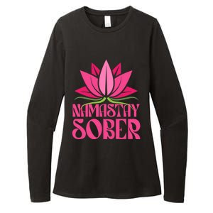 Namastay Sober Celebrate Sobriety Yoga Namaste Lotus Meme Cool Gift Womens CVC Long Sleeve Shirt