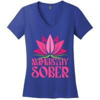 Namastay Sober Celebrate Sobriety Yoga Namaste Lotus Meme Cool Gift Women's V-Neck T-Shirt