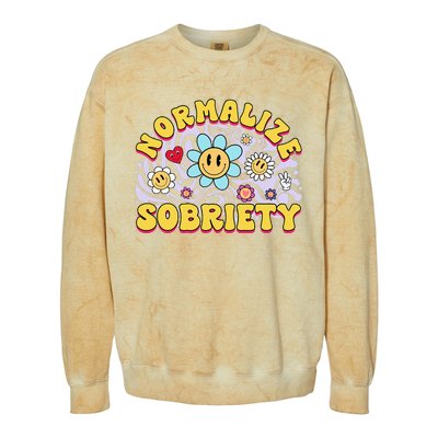 Normalize Sobriety Clean Sober Recovery Gift 12 Steps Addict Colorblast Crewneck Sweatshirt