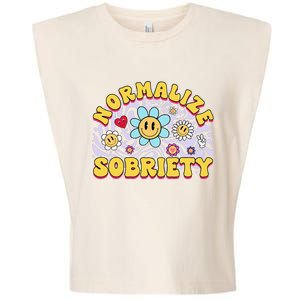 Normalize Sobriety Clean Sober Recovery Gift 12 Steps Addict Garment-Dyed Women's Muscle Tee