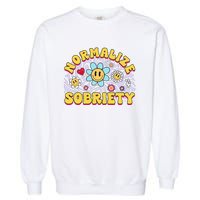 Normalize Sobriety Clean Sober Recovery Gift 12 Steps Addict Garment-Dyed Sweatshirt