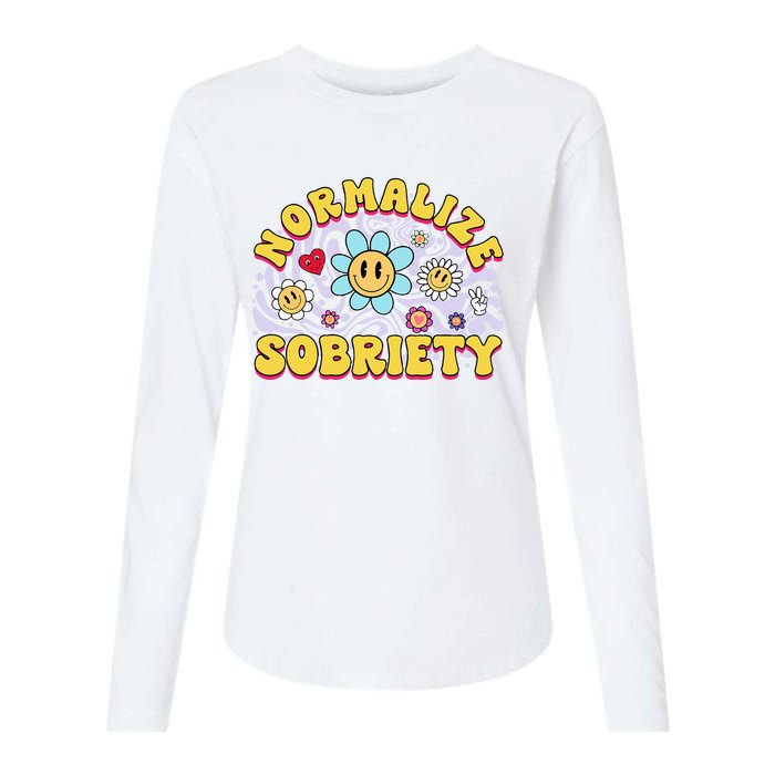 Normalize Sobriety Clean Sober Recovery Gift 12 Steps Addict Womens Cotton Relaxed Long Sleeve T-Shirt