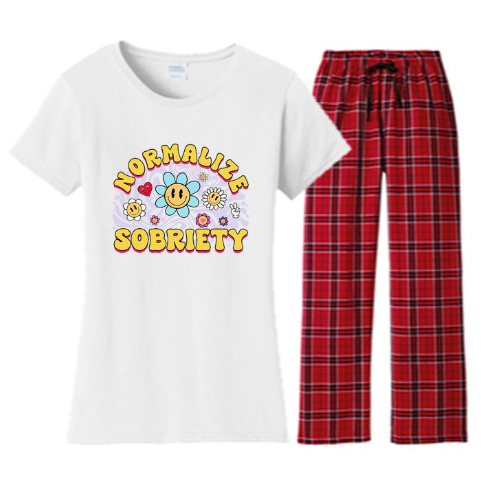 Normalize Sobriety Clean Sober Recovery Gift 12 Steps Addict Women's Flannel Pajama Set